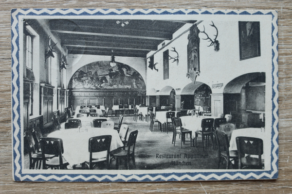 AK München / 1912 / Restaurant Augustiner / Einrichtung Möbel Wandbild